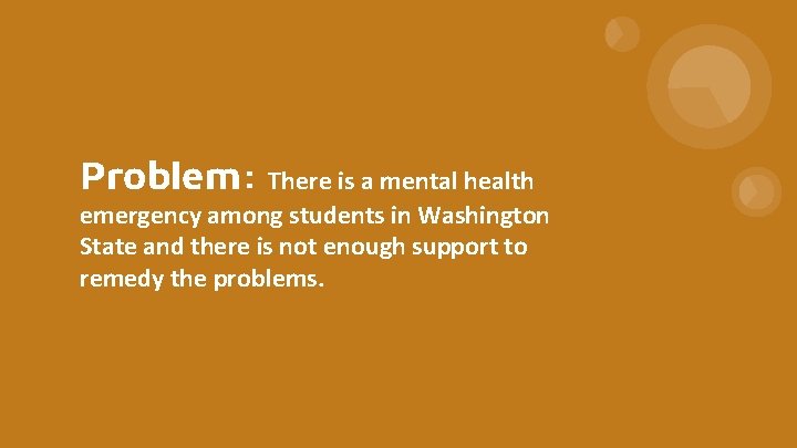 Problem: There is a mental health emergency among students in Washington State and there