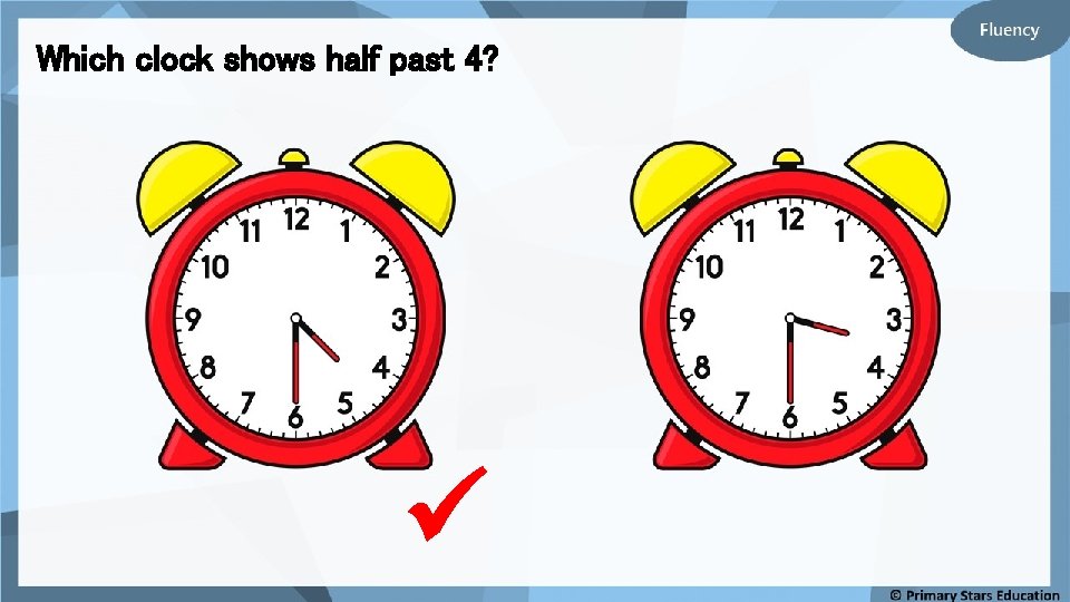 Which clock shows half past 4? 