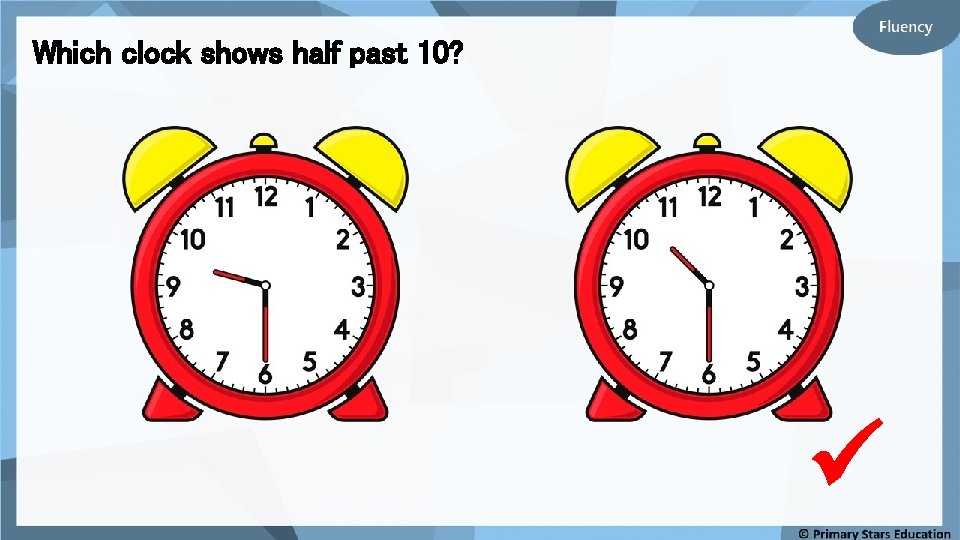 Which clock shows half past 10? 