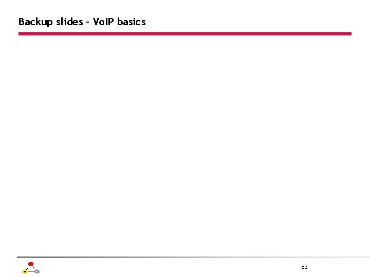 Backup slides – Vo. IP basics 62 