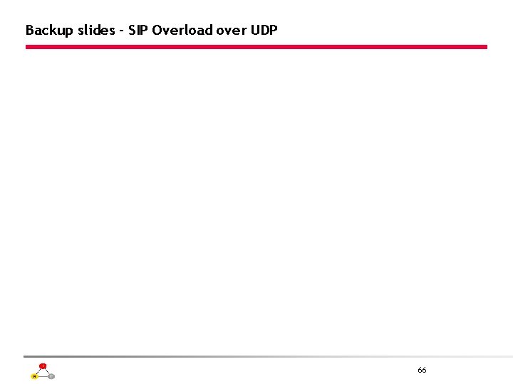 Backup slides – SIP Overload over UDP 66 