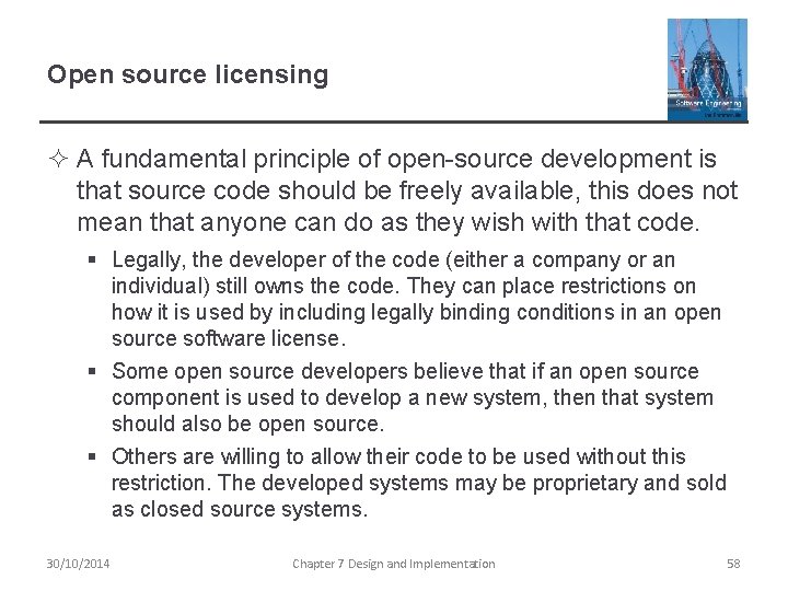 Open source licensing ² A fundamental principle of open-source development is that source code Open source licensing ² A fundamental principle of open-source development is that source code