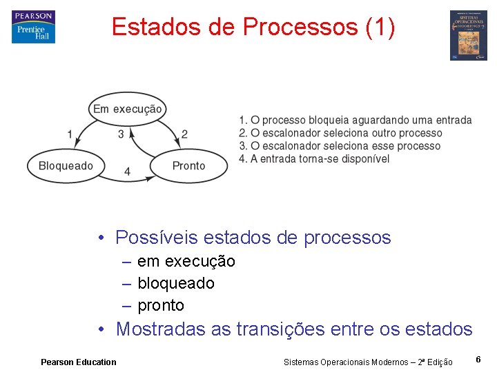 Estados de Processos (1) • Possíveis estados de processos – em execução – bloqueado