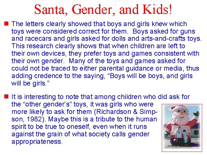 Santa, Gender, and Kids! n The letters clearly showed that boys and girls knew