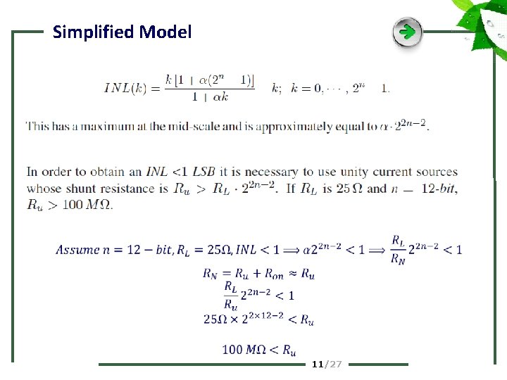 Simplified Model 11 /27 