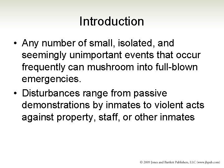 Introduction • Any number of small, isolated, and seemingly unimportant events that occur frequently Introduction • Any number of small, isolated, and seemingly unimportant events that occur frequently