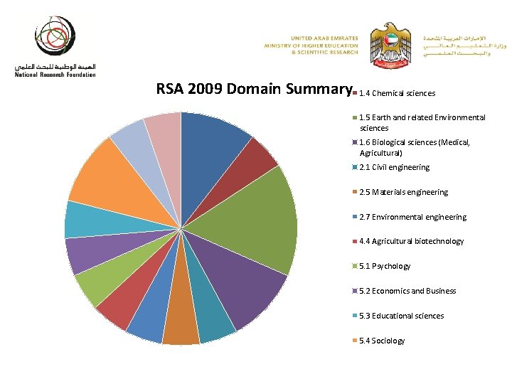 1. 2 Computer and information sciences RSA 2009 Domain Summary 1. 4 Chemical sciences