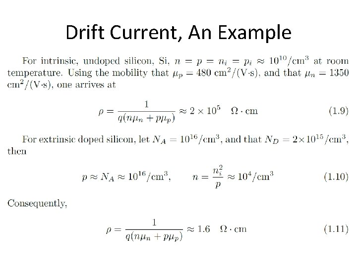 Drift Current, An Example 