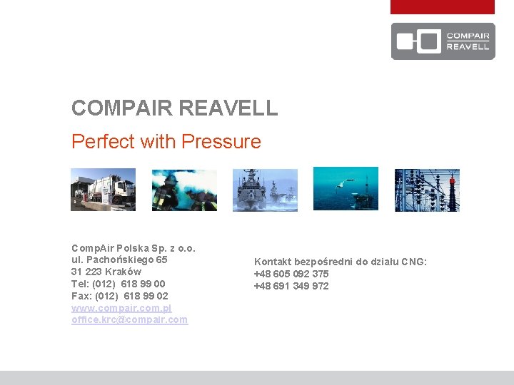 COMPAIR REAVELL Perfect with Pressure Comp. Air Polska Sp. z o. o. ul. Pachońskiego