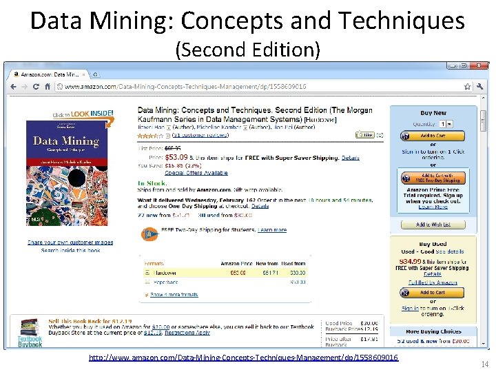 Data Mining: Concepts and Techniques (Second Edition) http: //www. amazon. com/Data-Mining-Concepts-Techniques-Management/dp/1558609016 14 