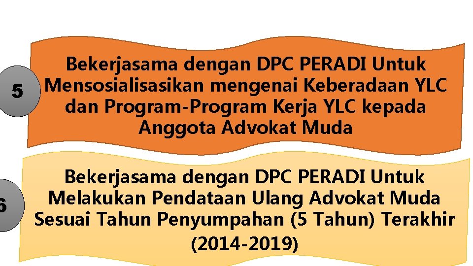 6 5 Bekerjasama dengan DPC PERADI Untuk Mensosialisasikan mengenai Keberadaan YLC dan Program-Program Kerja