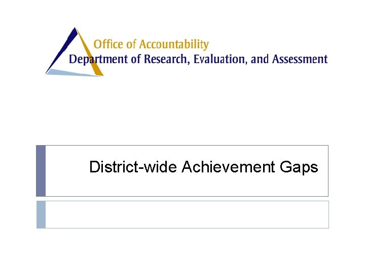 District-wide Achievement Gaps 