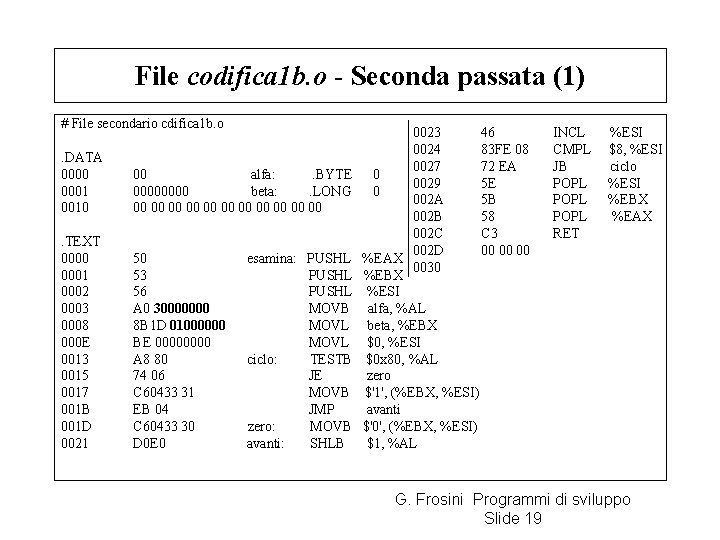 File codifica 1 b. o - Seconda passata (1) # File secondario cdifica 1