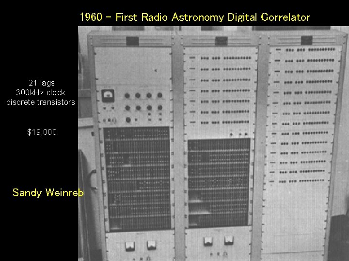 1960 – First Radio Astronomy Digital Correlator 21 lags 300 k. Hz clock discrete