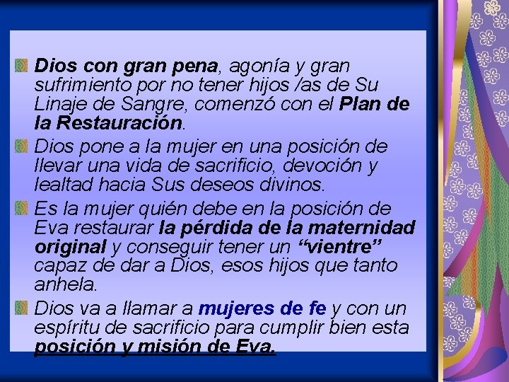 Dios con gran pena, agonía y gran sufrimiento por no tener hijos /as de Dios con gran pena, agonía y gran sufrimiento por no tener hijos /as de