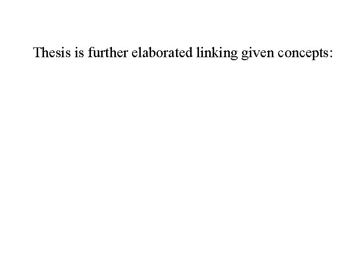 Thesis is further elaborated linking given concepts: Thesis is further elaborated linking given concepts: