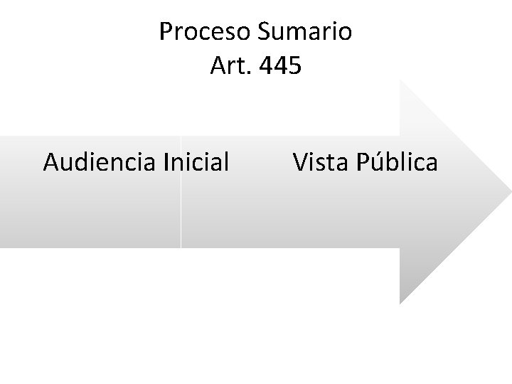 Proceso Sumario Art. 445 Audiencia Inicial Vista Pública 