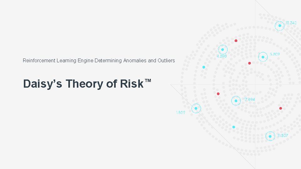 Reinforcement Learning Engine Determining Anomalies and Outliers Daisy’s Theory of Risk™ Copyright © 2019