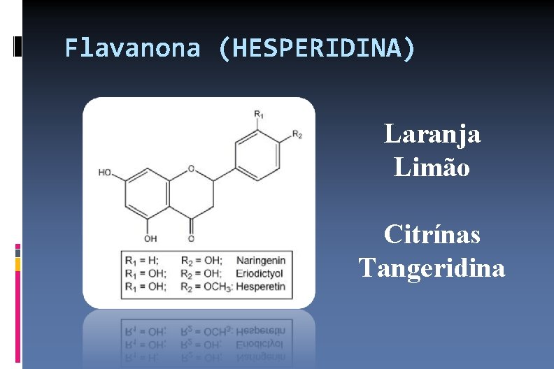 Flavanona (HESPERIDINA) Laranja Limão Citrínas Tangeridina 