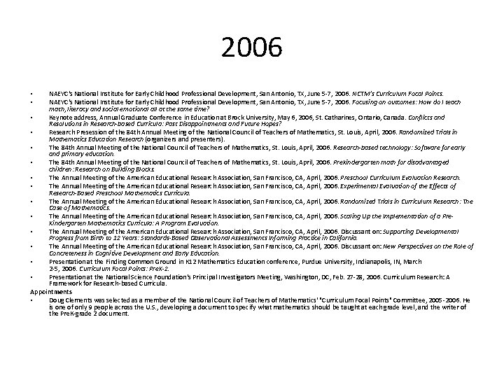 2006 NAEYC's National Institute for Early Childhood Professional Development, San Antonio, TX, June 5