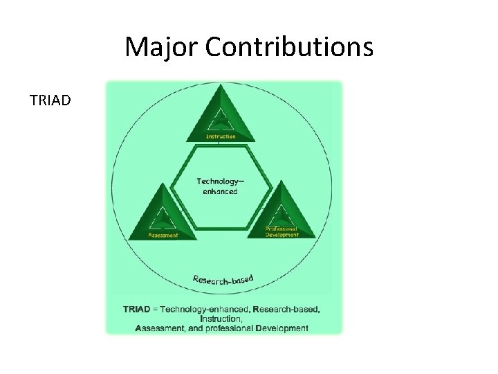 Major Contributions TRIAD 