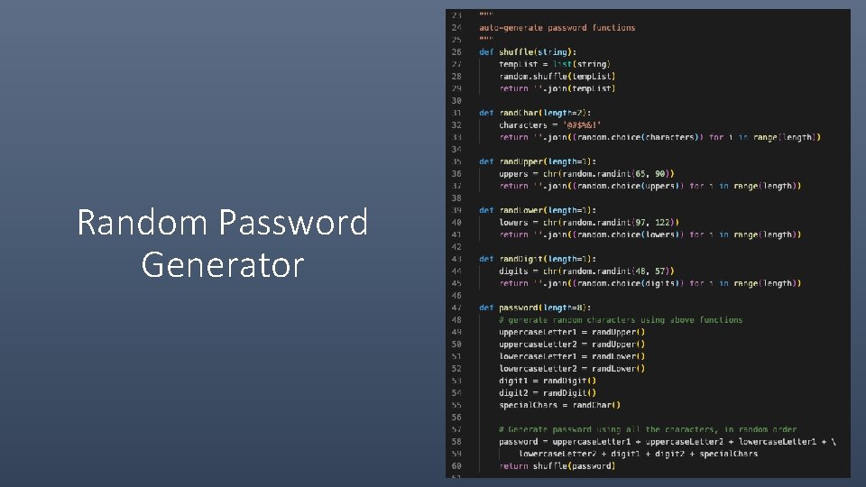 Random Password Generator 