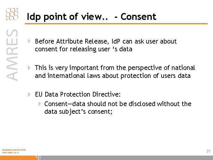 Idp point of view. . - Consent Before Attribute Release, Id. P can ask