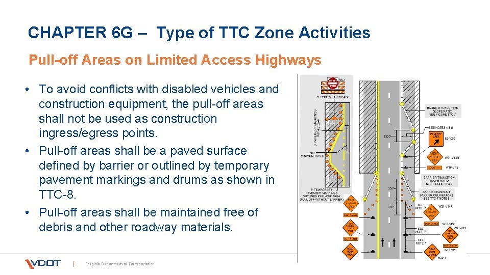 CHAPTER 6 G – Type of TTC Zone Activities Pull-off Areas on Limited Access