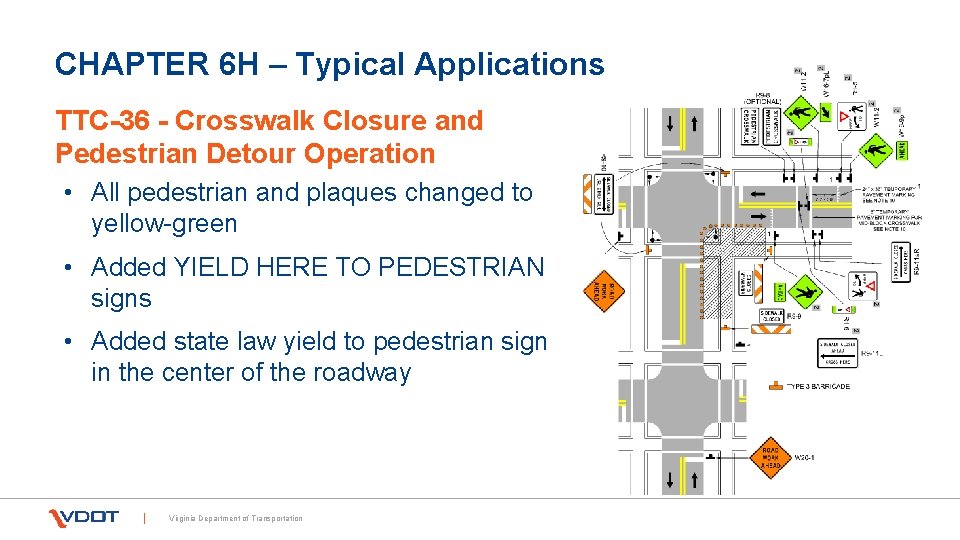 CHAPTER 6 H – Typical Applications TTC-36 - Crosswalk Closure and Pedestrian Detour Operation