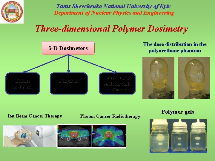 Taras Shevchenko National University of Kyiv Department of Nuclear Physics and Engineering Three-dimensional Polymer