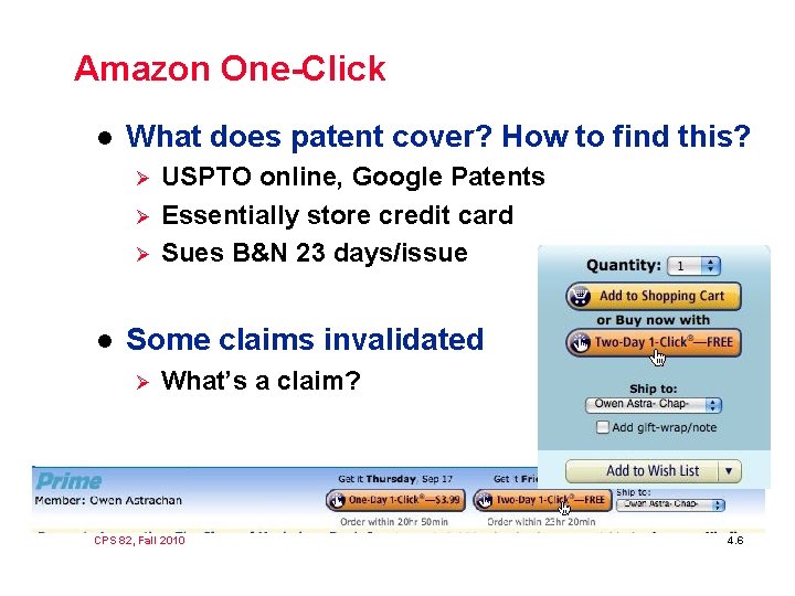 Amazon One-Click l What does patent cover? How to find this? Ø Ø Ø