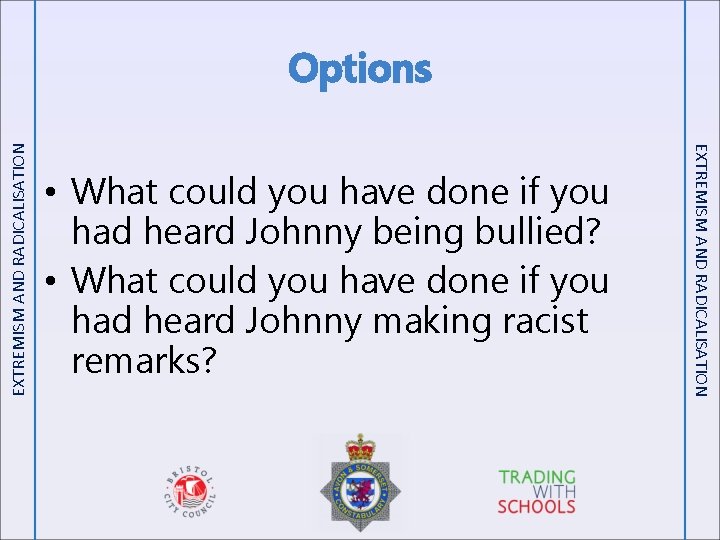  • What could you have done if you had heard Johnny being bullied?