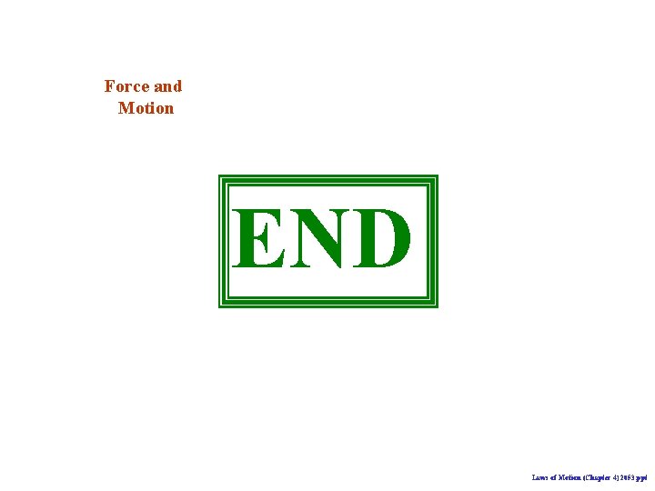 Force and Motion END Laws of Motion (Chapter 4) 2053. ppt 