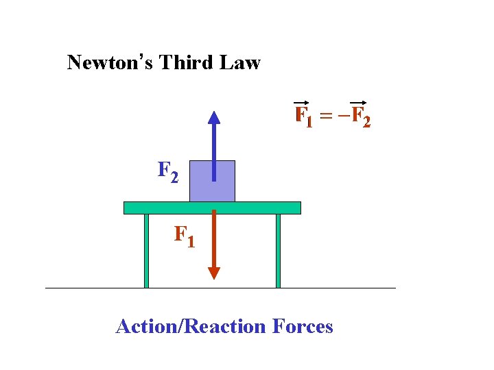 Newton’s Third Law F 2 F 1 Action/Reaction Forces 