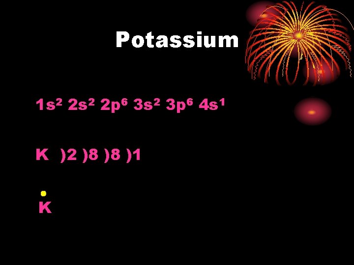 Potassium 1 s 2 2 p 6 3 s 2 3 p 6 4