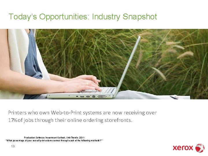 Today’s Opportunities: Industry Snapshot Printers who own Web-to-Print systems are now receiving over 17% Today’s Opportunities: Industry Snapshot Printers who own Web-to-Print systems are now receiving over 17%