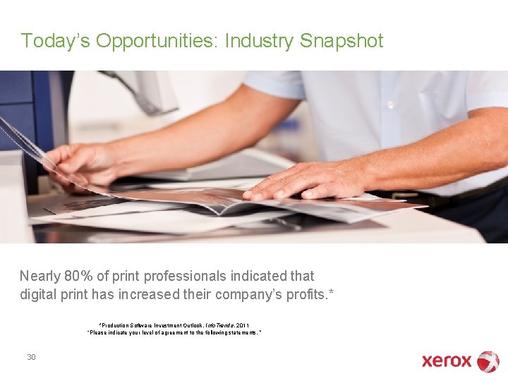 Today’s Opportunities: Industry Snapshot Nearly 80% of print professionals indicated that digital print has Today’s Opportunities: Industry Snapshot Nearly 80% of print professionals indicated that digital print has