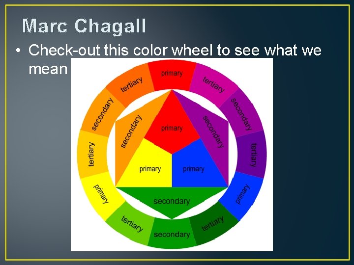 Marc Chagall • Check-out this color wheel to see what we mean - 