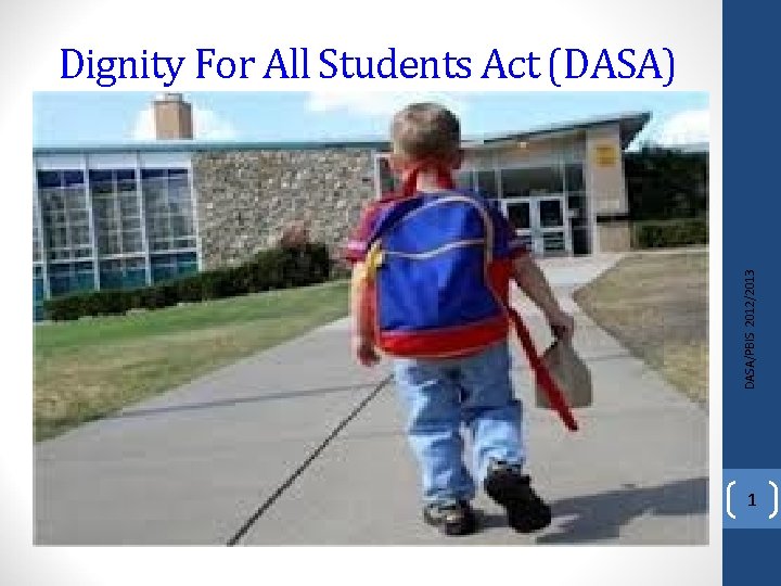 DASA/PBIS 2012/2013 Dignity For All Students Act (DASA) 1 