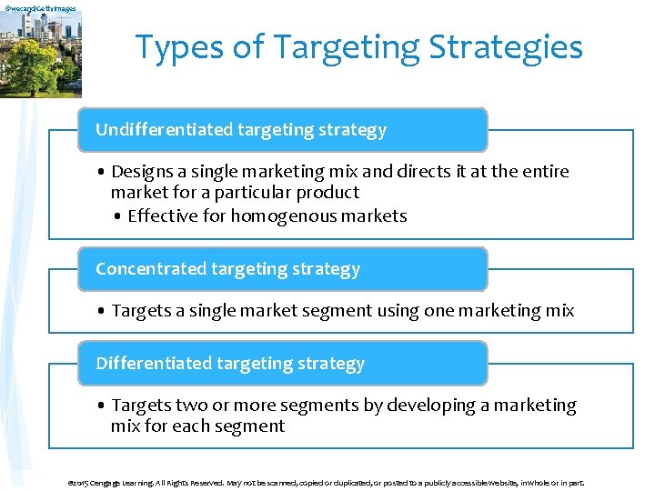 ©wecand/Getty. Images Types of Targeting Strategies Undifferentiated targeting strategy • Designs a single marketing