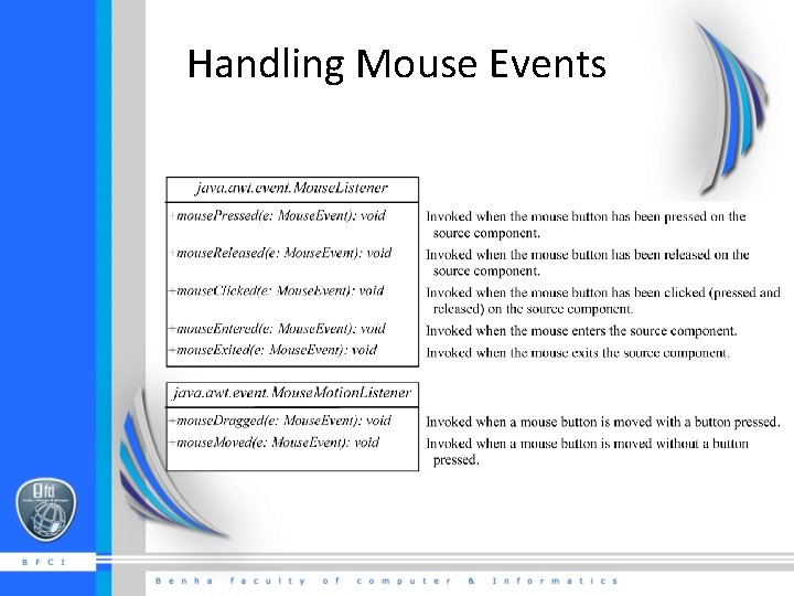 Handling Mouse Events 