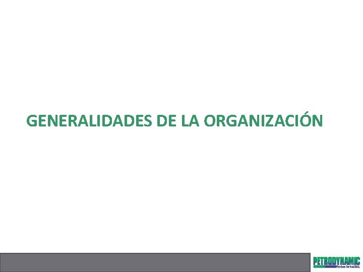 GENERALIDADES DE LA ORGANIZACIÓN 