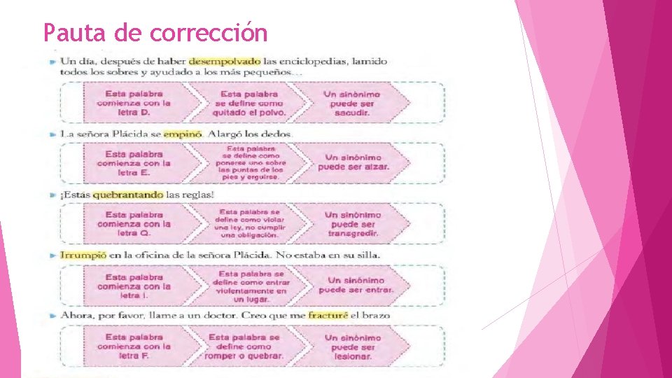 Pauta de corrección 