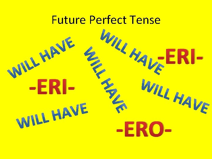 Future Perfect Tense -ERI-ERO- 