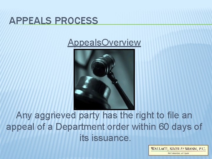 APPEALS PROCESS Appeals. Overview Any aggrieved party has the right to file an appeal APPEALS PROCESS Appeals. Overview Any aggrieved party has the right to file an appeal