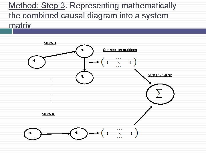 Method: Step 3. Representing mathematically the combined causal diagram into a system matrix Study