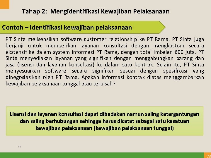 Tahap 2: Mengidentifikasi Kewajiban Pelaksanaan Contoh – identifikasi kewajiban pelaksanaan PT Sinta melisensikan software