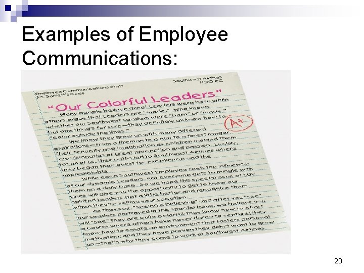 Examples of Employee Communications: 20 