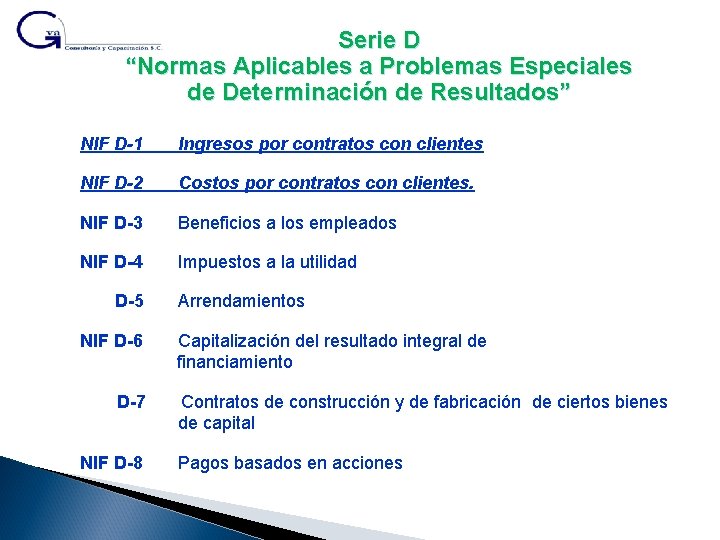 Serie D “Normas Aplicables a Problemas Especiales de Determinación de Resultados” NIF D-1 Ingresos
