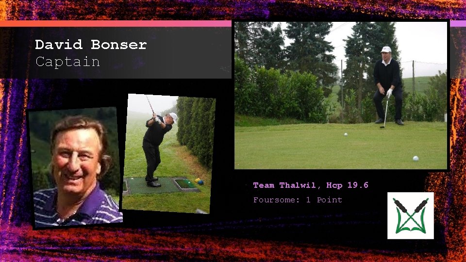 David Bonser Captain Team Thalwil, Hcp 19. 6 Foursome: 1 Point 